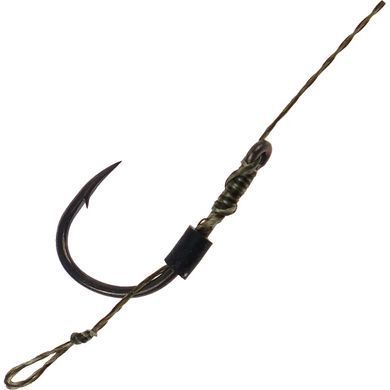 Поводок карповый OrbitalX F1 Hair Rig Wide Gape #6 20lb 10cm (5шт/уп) ц:weed