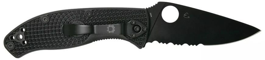 Нож Spyderco Tenacious Black Blade, 8Cr13MoV,FRN , полусерейтор ц:black