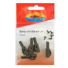 Безпечна кліпса Fishing ROI Safety lead Clips with pin (green)