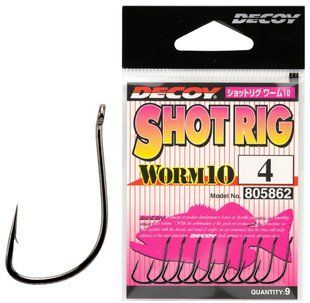 Крючок Decoy Worm10 Shot Rig #06 (9 шт / уп)