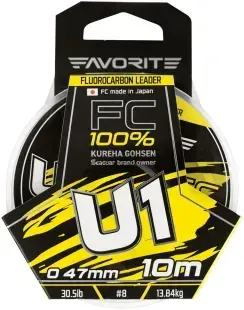 Флюорокарбон Favorite U1 FC 10m #8.0/0.47mm 30.5lb/13.84kg
