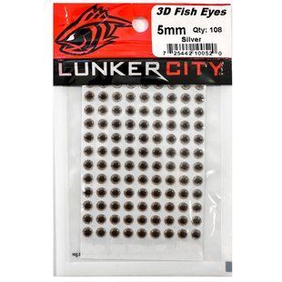 Глаза Lunker City Real Fish Eyes 3D 5.5mm 99шт. #Silver (10062)