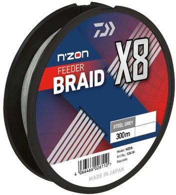 Шнур Daiwa N`Zon X8 Braid 300m Steel Gray 8.5kg 0.12mm (12410-312)