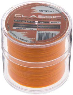 Волосінь Brain Classic Carp Line (solid orange) 600m 0.30mm 20lb 8.8kg