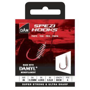 Крючок с поводком DAM Spezi Leader Paste №12 4шт.(тесто)