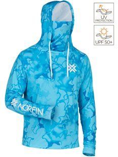 Реглан с капюшоном и защитой от "UV" Norfin SUN PRO HALIBUT HOODIE (90%Ny,10%Spandex) / M