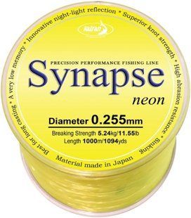 Волосінь Katran Synapse Neon 1000m (neon-yellow) 0.255mm 11.55lb