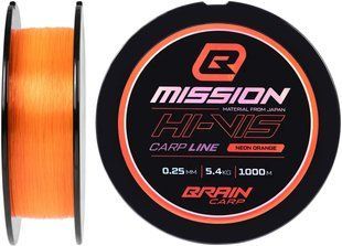 Леска Brain Mission Carp Line (Neon Orange) 1000m 0.25mm 5.4kg