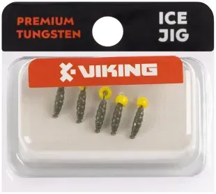 Мормышка вольфрамовая Viking Fishing Shrimp+bead 0.37g 7mm Olive+Y (5шт)