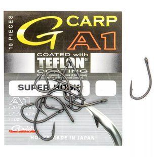 Крючок Gamakatsu A1 G-Carp Super Hook P.T.F.E. coating Grey 002 sizes 10шт.