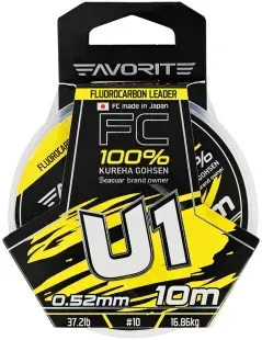 Флюорокарбон Favorite U1 FC 10m #10/0.52mm 37.2lb/16.86kg