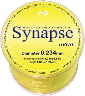 Волосінь Katran Synapse Neon 1000m (neon-yellow) 0.234mm 9.55lb