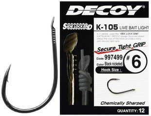 Крючок Decoy K-105 Live bait light 06, 12 шт / уп