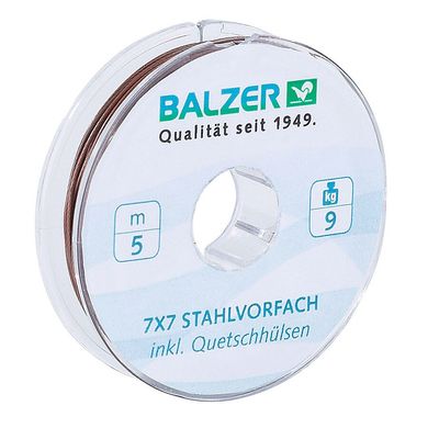 Поводочний сталевий матеріал без обплетення 7х7 Balzer + 10обж.труб. 5м. 9кг. (Коричневий)