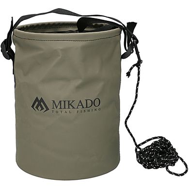 Складное ведро для прикормки Mikado 26х20см 8л (оливковое)