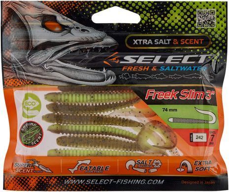 Силикон Select Freek Slim 3"" #242 (7 шт / уп)