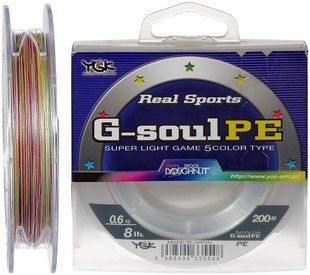 Шнур YGK G-Soul PE 5 Colors 200m #0.6/0.128mm 8lb