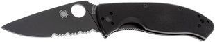 Нож Spyderco Tenacious Black Blade, 8Cr13MoV, G-10, полусерейтор ц:black