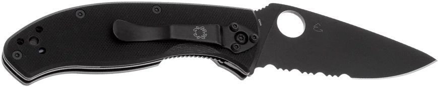 Нож Spyderco Tenacious Black Blade, 8Cr13MoV, G-10, полусерейтор ц:black