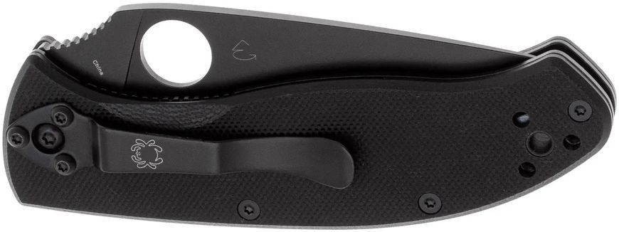 Нож Spyderco Tenacious Black Blade, 8Cr13MoV, G-10, полусерейтор ц:black