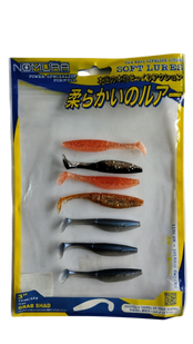 Силикон Nomura Grab Shad (съедобный) 75мм 3,5гр. цвет-009mix (blue shiner back) 7шт
