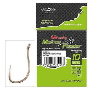 Крючок Mikado Method Feeder 36 №14 (ушко) 10шт. (bronze)