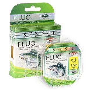 Леска Mikado Sensei Fluo 150м 0,30мм 10,3кг (зеленый флуоресцентный)