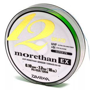 Шнур Daiwa Morethan 12BEX+Si 135m LG 7.3kg 0.10mm #0.8 (12695-010)