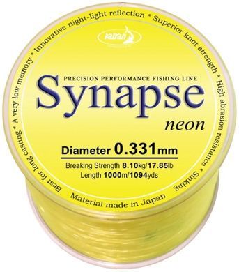 Волосінь Katran Synapse Neon 1000m (neon-yellow) 0.331mm 17.85lb