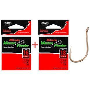 Набір гачків Mikado Method Feeder 36 №16 та №18 (вушко) 2x10шт. (bronze)