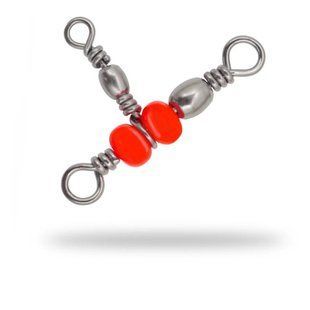 Вертлюг Т-образный Gladiator Barrel Swivel Triple Red Beads (5шт)