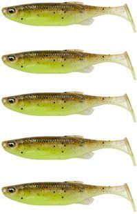 Силікон Savage Gear Fat Minnow T-Tail 75mm 5.0g Green Pearl Yellow (5 шт/уп)