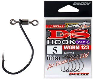 Крючок Decoy Worm123 DS Hook masubari 05, 5 шт / уп