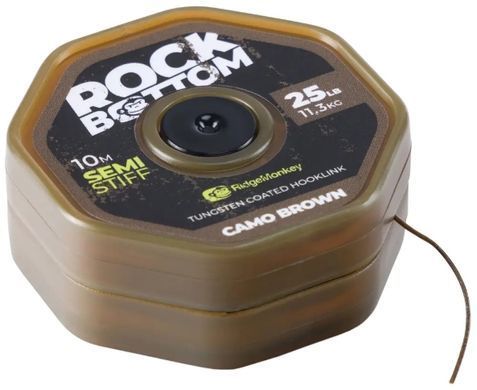 Повідковий матеріал RidgeMonkey Connexion Rock Bottom Tungsten Semi Stiff Coated Hooklink Camo Brown 10m 25lb