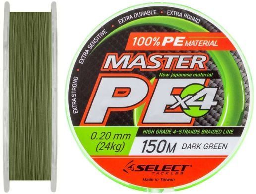 Шнур Select Master PE 150m (темн.-зел.) 0.20мм 24кг