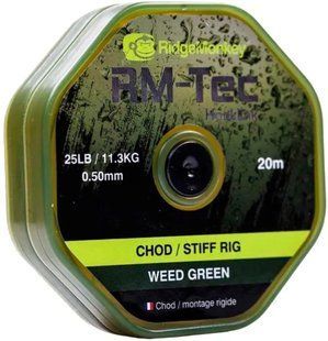 Поводковый материал RidgeMonkey RM-Tec Stiff Coated Hooklink Weed Green 25lb 20м