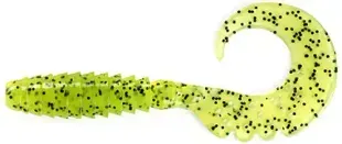 Силикон FishUP Fancy Grub 1" #055 - Chartreuse/Black (12шт/уп)
