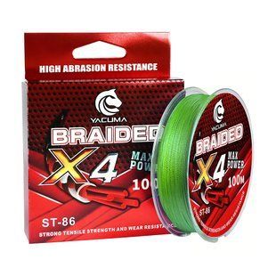 Шнур YACUMA 4-Braid 100м 0.18мм 10.1кг (зелений)