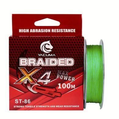 Шнур YACUMA 4-Braid 100м 0.18мм 10.1кг (зеленый)