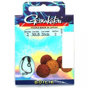 Крючок с поводком Gamakatsu BKS-3513F Boilie №4 0.30 Black 20см