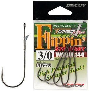 Крючок Decoy Worm144 Flippin Straight 1/0. 5 шт/уп