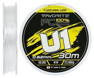 Флюорокарбон Favorite U1 FC 30m #14/0.62mm 50.8lb/23.06kg