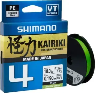 Шнур Shimano Kairiki 4 PE 150м (Mantis Green) 0.19mm 11.6kg