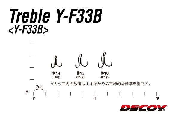 Крючок-тройник Decoy Y-F33B 12, 8 шт / уп