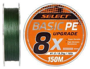 Шнур Select Basic PE 8X Green 150m #1.5/0.18mm 22lb/10kg
