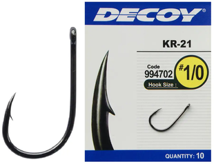 Крючок Decoy KR-21 Black Nickeled 05, 12 шт/уп