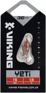 Балансир Viking Fishing Yeti Ice Jig 15mm 1.5g #17 Brown Perch