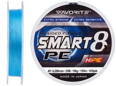 Шнур Favorite Smart PE 8x 150м (sky blue) #3.0/0.296mm 35lb/19kg