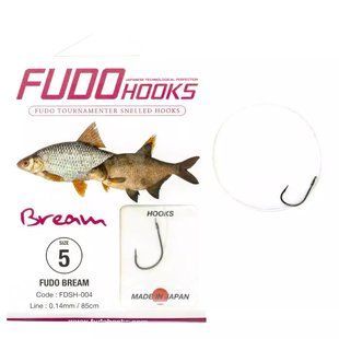 Крючки с поводками Fudo Bream Black 6 0.14mm 85cm (10 шт.)