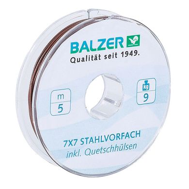 Поводочний сталевий матеріал в оплетке 7х7 Balzer + 10обж.труб. 5м. 9кг. (Коричневий)